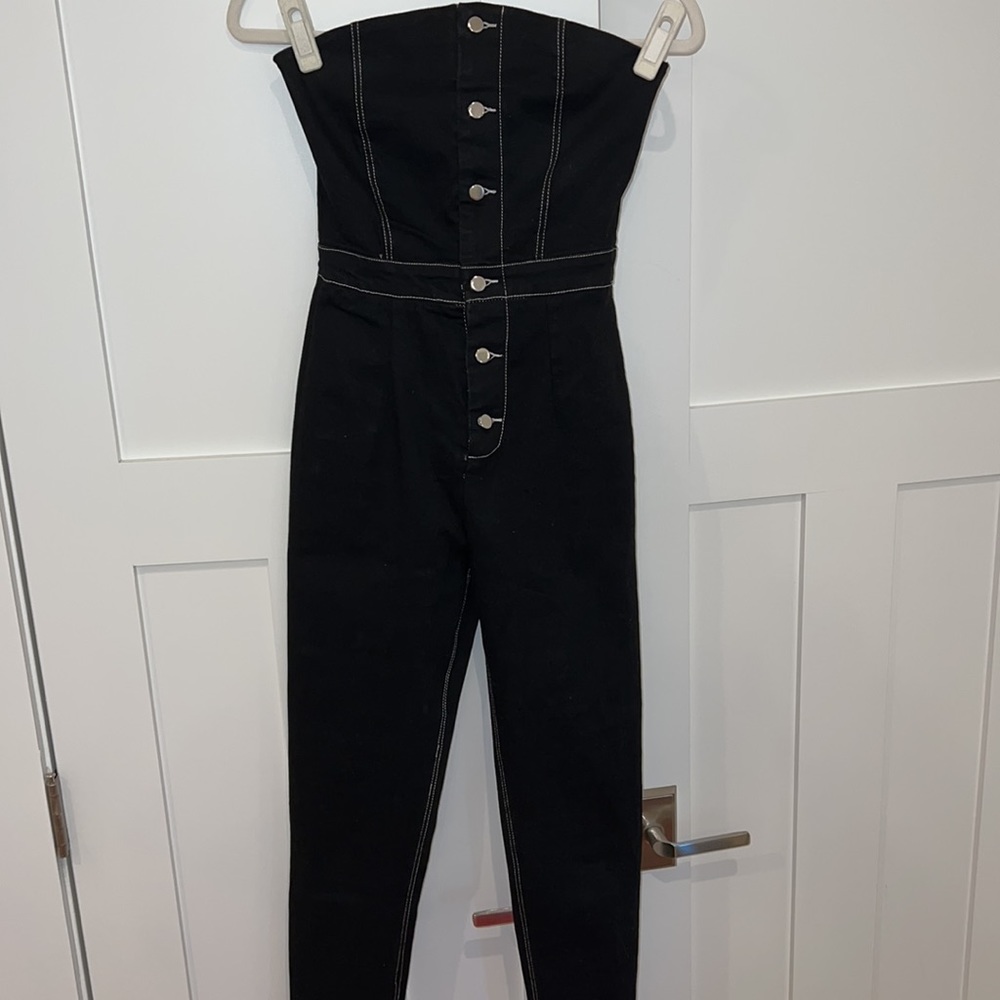 Black Jean Jumpsuit